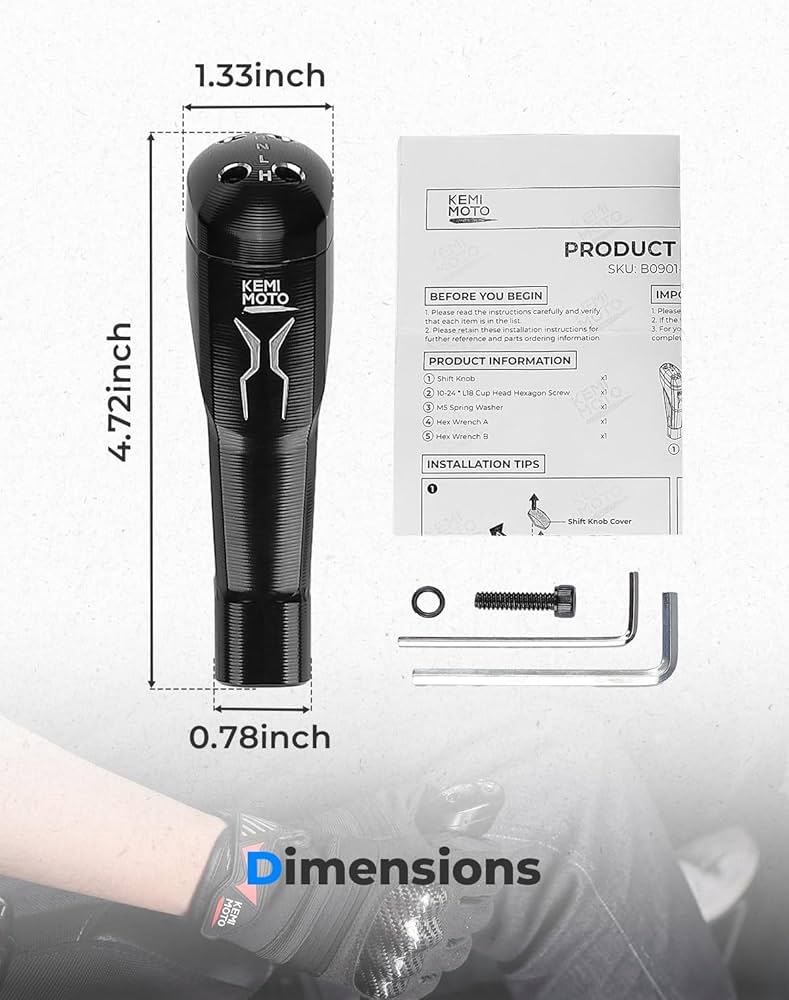 mymtk☺︎ Amazon.com: KEMIMOTO CNC Aluminum Shift Knob Compatible with